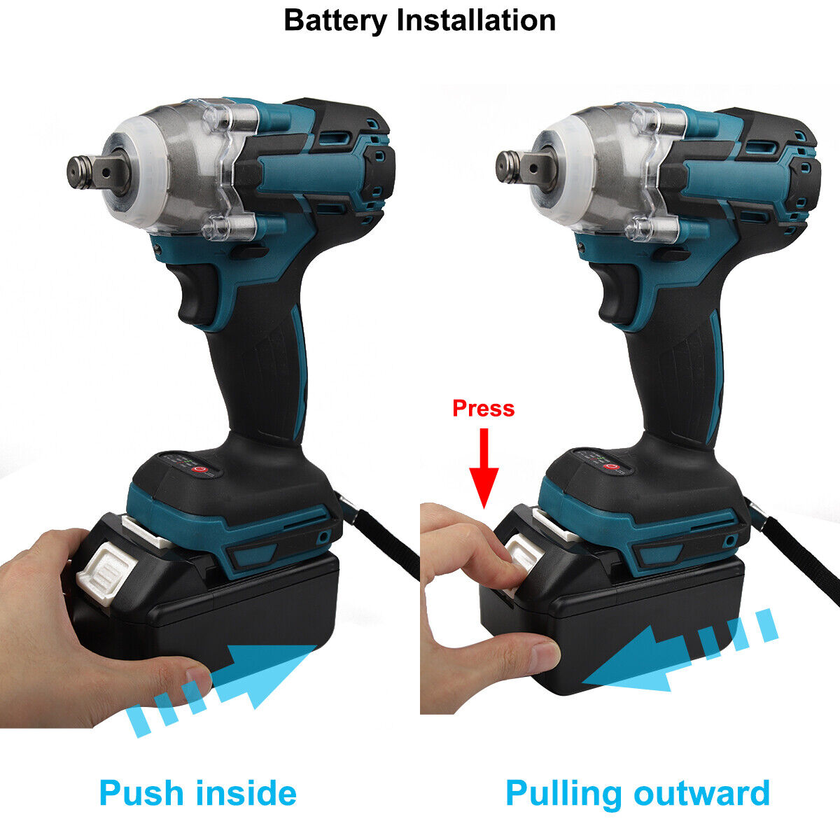 Cordless Electric Impact Wrench 1/2" High Power Driver with Lithium Ion Battery,Electric Screw Wrenches