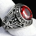thumbnail image 4 of Trayknick Bague Punk Forme Ovale Incrustée de Strass Bague Classique Punk pour Fête Bleu 7, 4 of 13
