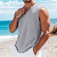 thumbnail image 5 of USNSM Linen T Shirts for Men Lightweight Breathable Short Sleeve V Neck T-Shirts Vintage Loose Fit Summer Casual Beach Tee Tops Gray S, 5 of 7