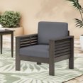 thumbnail image 3 of Outdoor Patio Chair, Wood Outdoor Chair with Water-resistant Cushion, Patio Chair Shutter-Styled for Patio, Gardern Backyard, Gray, 3 of 7