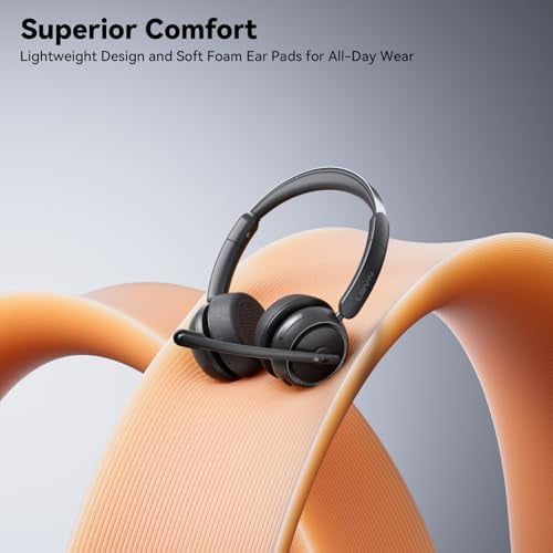 LEVN 2024 Version Wireless Headset with Mic for Work Bluetooth Headset with Microphone AI Noise Cancelling Wireless Headset for Work from Home Office Call Center PC Computer Laptop Teams Zoom Walmart....