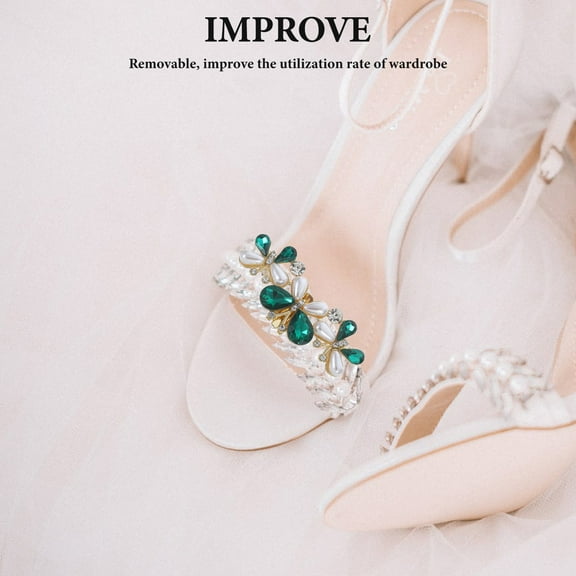 ELAYARD 2-Pack Rhinestone Shoe Clips for Women’s High Heels, Detachable Sparkling Accessories for Dress Shoes and Pumps