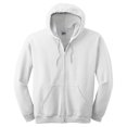 thumbnail image 4 of Gildan Heavy Blend Full-Zip Hooded Sweatshirt, Soft 50/50 Fleece Hoodie for Everyday Comfort, White, S, 4 of 5
