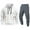 White, variant on MLQIDK Mens 2 Piece Set Workout Gym Big and Tall Jogging Sweat Suits Tracksuits Sport Fleece Hoodie and Cargo Sweatpants Athletic Jogging Suit Lounge Outfit Winter Suit Sets Saffron 3XL