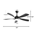 thumbnail image 2 of 52"Indoor Ceiling Fan With 3 Color Dimmable 5 ABS Blades Remote Control Reversible DC Motor Bedroom Ceiling Fan, 2 of 7