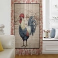 thumbnail image 5 of Farmhouse Roosters Sheer Curtains 54 Inches Long, Countryside Farm Chicken Pink Leaves Light Filering Curtains, Breathable Simi Curtain Privacy Drapes for Kitchen Bathroom Small Window Treatment, 5 of 9