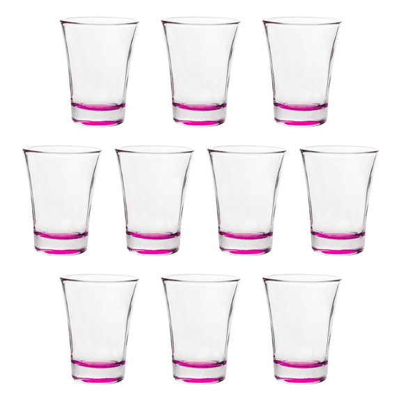 Shot Glasses 2 oz. Set of 10, Bulk Pack - Great for Wedding, Party, Birthday, Gifts - Pink