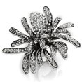 thumbnail image 1 of Alamode LO3444-10 Women Rhodium Brass Ring with Top Grade Crystal in Clear - Size 10, 1 of 1