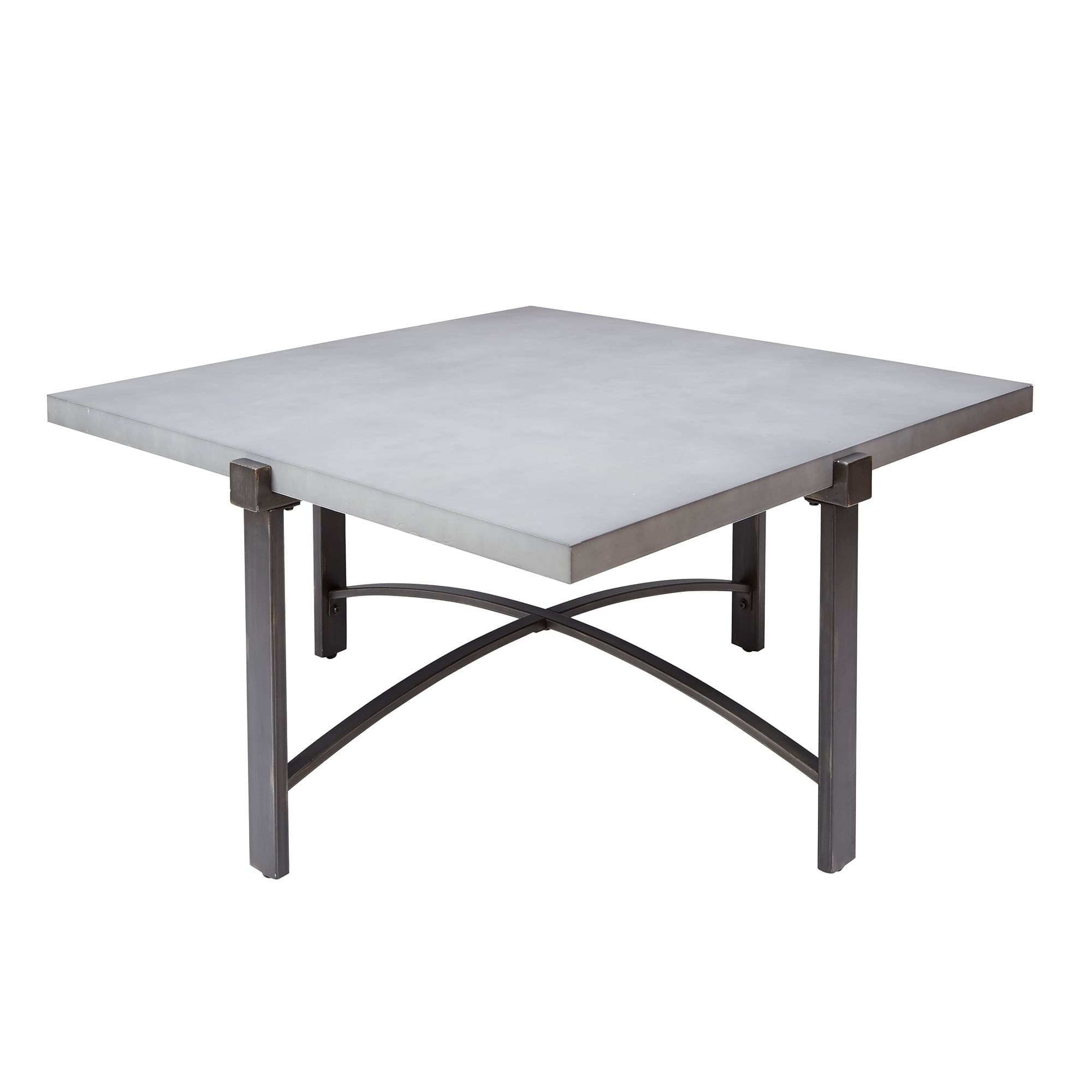 Lewis Coffee Table with Square Concrete Finish Top