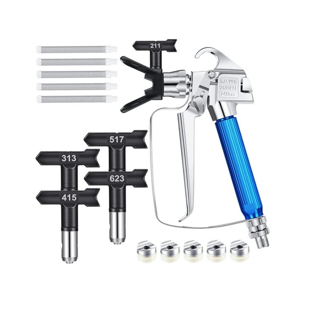 Pulverizador de pintura,Kit de pulverizador de pintura con 5 boquillas y filtro,Máquina de pulverización de alta presión de 3600 PSI,Herramienta para pintar paredes en