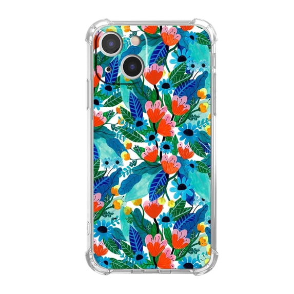 Tropic Jungle Case for iPhone 13,Aesthetic Colourful Floral Pattern Soft TPU Full Cover Case