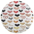 thumbnail image 3 of Orange Yellow Red Black Love Heart Valentine's Day Round Carpet Circle Rug Outdoor Patio Area Rug Washable Large Area Rugs Hallway Room Decor Fitness Mats, 3 of 8