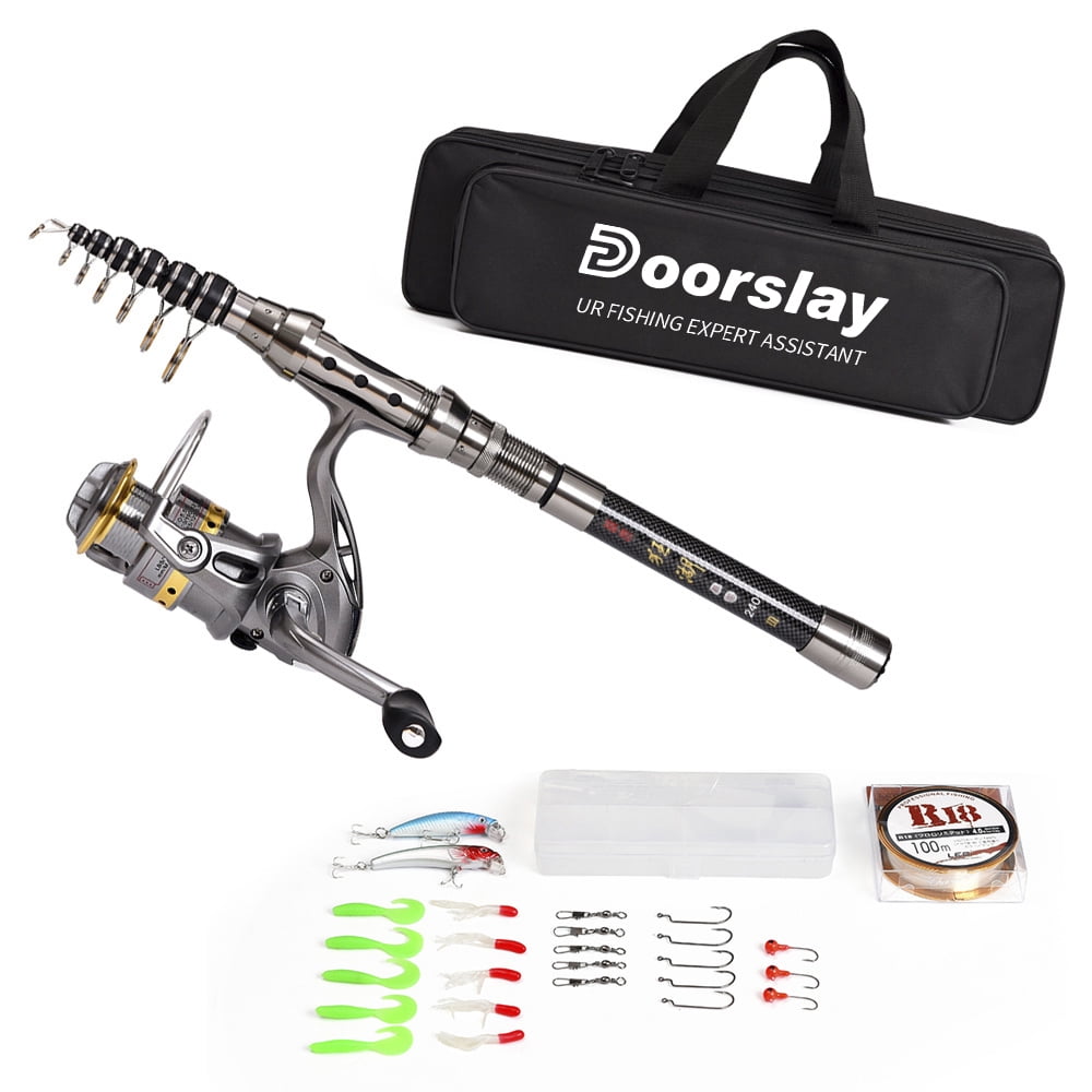 Telescopic Fishing Rod and Reel Combo Full Kit Spinning Fishing Reel Gear Organizer Pole Set