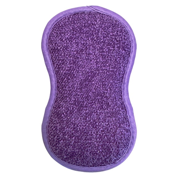 Multipurpose Kitchen Scrub Sponges, Heavy Duty Dual-Sided Cleaning Non-Scratch Scrub Sponge, Reusable Durable Microfiber Sponge for Household Cleaning, 1Pc, Available in 7 Colors(Purple,6.3x3.9")
