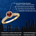 thumbnail image 2 of Gem Stone King 10K Yellow Gold Red Garnet and Lab Grown Diamond Engagement Ring for Women | 0.84 Cttw | Round 5MM | Gemstone January Birthstone | Size 6, 2 of 6