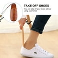 thumbnail image 3 of Worgeous 2 Pcs Wooden Shoehorn Flexible Shoe Horn Small Simple Shoe Lifter (Brown), 3 of 8
