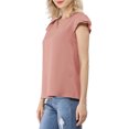 thumbnail image 2 of INSPIRE CHIC Blouse Haut pour Femme à Col en V, de Travail Décontracté, à Manches Courtes, 2 of 6