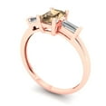 thumbnail image 2 of 0.8 ctw 3 Stone Anniversary Ring for Women | Emerald Cut Simulated Champagne Diamond | Hyperallergenic Solid 18K Rose Gold, 2 of 5