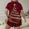 thumbnail image 5 of Zormilly Christmas Pajamas for Women Plus Size Short Sleeve Shirts Wide Leg Shorts Comfy Pajamas Set Printed, S-5XL, 5 of 5