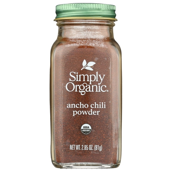 Pack of 6, Simply Organic Ancho Chili Powder, 2.85 oz
