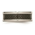 thumbnail image 3 of Solid Titanium Black Carbon Fiber-Inlay 8mm Men's Wedding Band Ring Size 11, 3 of 7