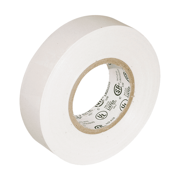 JVCC Colored Electrical Tape [7 mils thick] (E-Tape): 3/4 in. x 66 ft. (White)