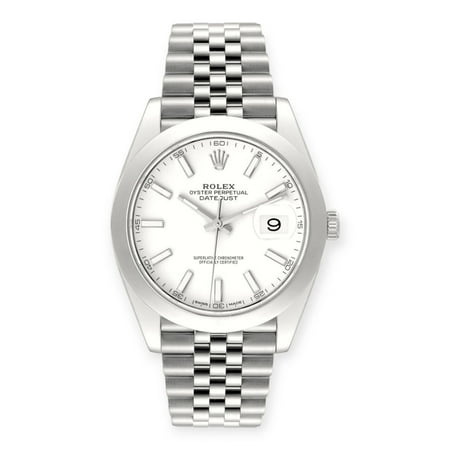 Pre-Owned Rolex Datejust 41 Mint White Dial 126300 Steel Mens Watch