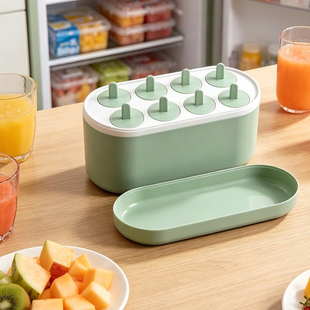 1 Pack Food Grade Frozens Treat Tray With Lid Reusable Ice Bar Maker For Homemade Fruit Flavors Dessert
