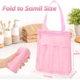 thumbnail image 7 of Mesh Shower Caddy Portable, Gym Travel Camp Dorm Room Essentials for Women and College Girl, Pink Bathroom Shower Bag, 7 of 7