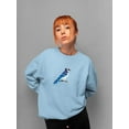 thumbnail image 2 of Pastell Blue Jay Bird Sweatshirt Women's -Ashvin Harrison Designs, Female Small, 2 of 4