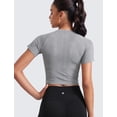 thumbnail image 2 of Remera CRZ YOGA sin costuras, corta, de manga corta, gris pizarra XL, 2 of 5