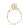 thumbnail image 2 of Angara Golden South Sea Cultured Pearl and Leaf Ring with Diamonds in 14K Yellow Gold for Women | June Birthstone Jewelry for Her, 2 of 8