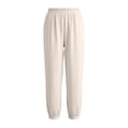 thumbnail image 4 of Women Linen Pants Summer Casual Gaucho Pants Drawstring Elastic Waist Wide Leg Slacks Loose Fitting Beach Attire White M, 4 of 7