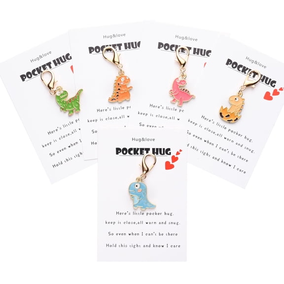 20 Set Dinosaur Keychain Party Favors with Thank You Cards, Cute Pocket Hug Dinosaur Keyrings Bulk Appreciation Gifts for Birthday Graduation Celebration Guest Gifts Event Party Favor Set