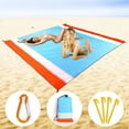 thumbnail image 1 of Estera de playa Estera de playa grande 200 cm x 210 cm Manta de playa Camping Impermeable Sábana de playa portátil a prueba de arena con bolsillo Estera de toalla de playa plegable portátil para, 1 of 5