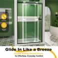 thumbnail image 5 of Sunrinx 44"-48" W x 72" H Semi-Frameless Double Sliding Shower Door with 1/4" Tempered Glass for Walk-in Shower, Bypass Design,Matte Black, 5 of 11