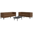 thumbnail image 1 of vidaXL 2 Piece Chesterfield Sofa Set Brown Faux Suede Leather, 1 of 5