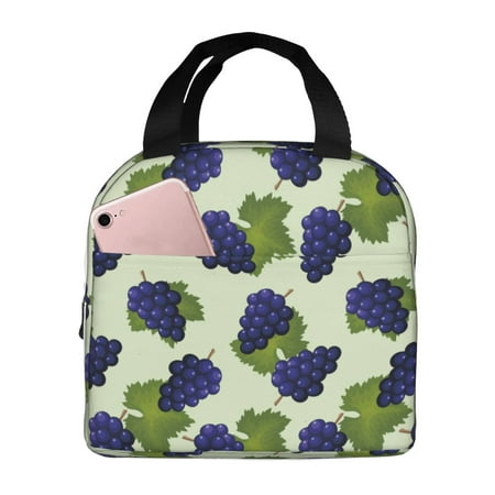 Insulated Lunch Bag for Women Men - Cute Grape Navy Leakproof Cooler Lunch Box for Women Men  Lunch Tote Bags for Work School Picnic Travel