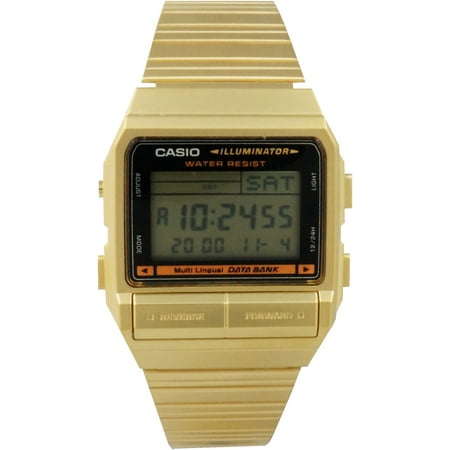 Casio DB380G-1DF Gold Multi-Lingual Casual Digital Watch w/ Databank Alarm Date
