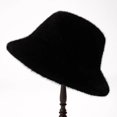 thumbnail image 2 of Sunjoy Tech Winter Women Hat Thick Fuzzy Plush Faux Fur Fisherman Hat Heat Retention Windproof Solid Color Short Brim Hat for Outdoor Cycling Skiing, 2 of 7
