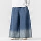 thumbnail image 5 of Pantalones de mezclilla de pierna ancha vintage para hombre, cintura elástica, rectos y con bolsillos., 5 of 5