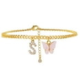 thumbnail image 1 of Pulseras de playa con inicial de mariposa para mujer, tobillera con 26 letras, pulseras, joyería de playa Wmkox8yi  sjalhkljlk3400, 1 of 1