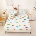 thumbnail image 3 of Manfei Cartoon Fish Bed Sheets, Kawaii Ocean Animal Full Size Sheets, White, 4 Pieces, 1 Flat Sheet, 1 Fitted Sheet and 2 Pillowcases, 3 of 6