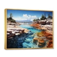 thumbnail image 2 of Designart "Springs Bath Geyser Hot painting III" Landscapes Floater Framed Canvas Wall Art, 2 of 7