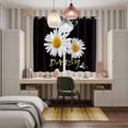 thumbnail image 6 of Curtains 63 Inch Length 2 Panels, White Daisy Grommets Window Treatment Curtain, Spring Hello Daisy Floral Black Thermal Curtains Drapes for Living Room/Bathroom, 6 of 9