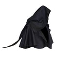 thumbnail image 2 of Cape d'Halloween Moine Moine Robe Cape de Sorcier Poncho Gothique à Capuche pour Unisexe Noir, 2 of 10