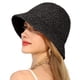 thumbnail image 2 of Sombrero de paja hecho a mano para mujer, ala ancha, plegable, para viajar, UPF 50+, playa, verano, talla única, 2 of 3