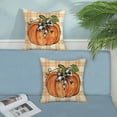thumbnail image 3 of Fall Pillow Covers 18x18 Set of 2 Orange Pumpkin Leaf Buffalo Plaid Fall Decor Pillowcase Autumn Thanksgiving Decorative Outdoor Throw Pillow Covers Linen Farmhouse Cushion Case for Sofa Home, 3 of 6