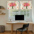thumbnail image 5 of Spring Flowers Tier Curtains 36 Inch Length, Pastoral Daisy Leaves Country Botanical Beige Cafe Short Curtains for Bathroom Sink, Small Kitchen Curtain Light Filtering Drapes 2 Panels 27.5"Wx36"L, 5 of 8