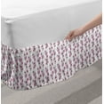 thumbnail image 2 of Plant Watercolor Bed Skirt, Vertical Strips with Flower Gardenias, Elastic Bedskirt Dust Ruffle Wrap Around for Bedding Decor, 4 Sizes, Lilac Pale Mauve, by Ambesonne, 2 of 2